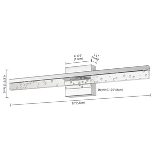 Mario Modern Contemporary 360-Degree Rotatable Iron/Seeded Acrylic Integrated LED Vanity Light