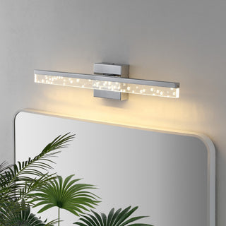 Mario Modern Contemporary 360-Degree Rotatable Iron/Seeded Acrylic Integrated LED Vanity Light - JONATHAN Y