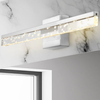 Mario Modern Contemporary 360-Degree Rotatable Iron/Seeded Acrylic Integrated LED Vanity Light