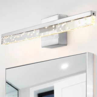 Mario Modern Contemporary 360-Degree Rotatable Iron/Seeded Acrylic Integrated LED Vanity Light