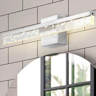 Mario Modern Contemporary 360-Degree Rotatable Iron/Seeded Acrylic Integrated LED Vanity Light