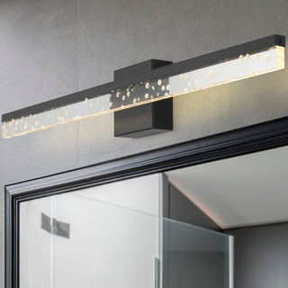 Mario Modern Contemporary 360-Degree Rotatable Iron/Seeded Acrylic Integrated LED Vanity Light