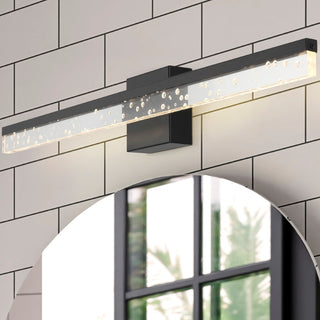 Mario Modern Contemporary 360-Degree Rotatable Iron/Seeded Acrylic Integrated LED Vanity Light