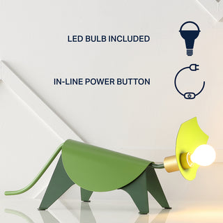 Gretchen 7.5" Modern Industrial Iron Triceratops LED Kids' Lamp - JONATHAN Y