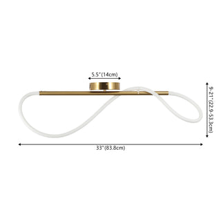 Alessio Contemporary Minimalist 360 Adjustable Silicone Neon Rope Dimmable Linear Integrated LED Flush Mount - JONATHAN Y