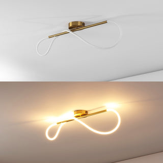 Alessio Contemporary Minimalist 360 Adjustable Silicone Neon Rope Dimmable Linear Integrated LED Flush Mount - JONATHAN Y