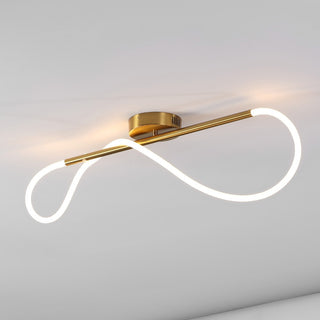 Alessio Contemporary Minimalist 360 Adjustable Silicone Neon Rope Dimmable Linear Integrated LED Flush Mount - JONATHAN Y