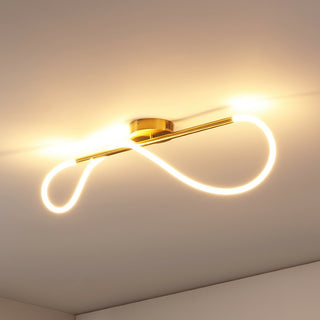 Alessio Contemporary Minimalist 360 Adjustable Silicone Neon Rope Dimmable Linear Integrated LED Flush Mount - JONATHAN Y