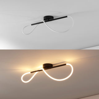 Alessio Contemporary Minimalist 360 Adjustable Silicone Neon Rope Dimmable Linear Integrated LED Flush Mount - JONATHAN Y