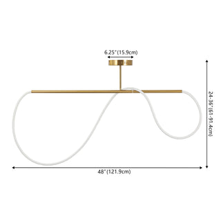 Alessio Contemporary Minimalist 360 Adjustable Silicone Neon Rope Dimmable Linear Integrated LED Flush Mount