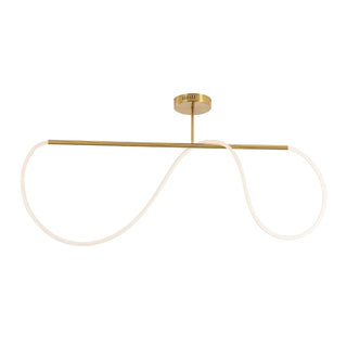 Alessio Contemporary Minimalist 360 Adjustable Silicone Neon Rope Dimmable Linear Integrated LED Flush Mount