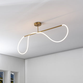 Alessio Contemporary Minimalist 360 Adjustable Silicone Neon Rope Dimmable Linear Integrated LED Flush Mount - JONATHAN Y