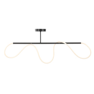 Alessio Contemporary Minimalist 360 Adjustable Silicone Neon Rope Dimmable Linear Integrated LED Flush Mount