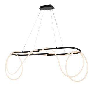 Lisette 59" Contemporary Minimalist 360 Adjustable Silicone Rope/Metal Dimmable Integrated LED Chandelier - JONATHAN Y