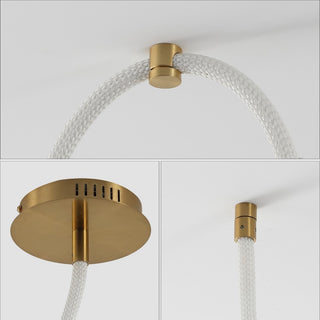 Serafina Contemporary Minimalist 360 Adjustable Silicone Neon Rope Dimmable Linear Integrated LED Flush Mount - JONATHAN Y