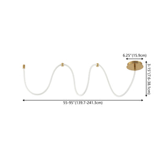 Serafina Contemporary Minimalist 360 Adjustable Silicone Neon Rope Dimmable Linear Integrated LED Flush Mount - JONATHAN Y