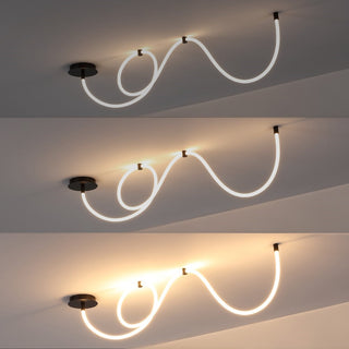 Serafina Contemporary Minimalist 360 Adjustable Silicone Neon Rope Dimmable Linear Integrated LED Flush Mount - JONATHAN Y