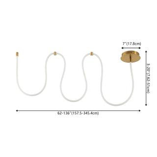 Serafina Contemporary Minimalist 360 Adjustable Silicone Neon Rope Dimmable Linear Integrated LED Flush Mount - JONATHAN Y