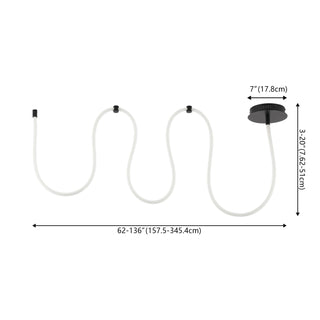 Serafina Contemporary Minimalist 360 Adjustable Silicone Neon Rope Dimmable Linear Integrated LED Flush Mount - JONATHAN Y