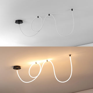 Serafina Contemporary Minimalist 360 Adjustable Silicone Neon Rope Dimmable Linear Integrated LED Flush Mount