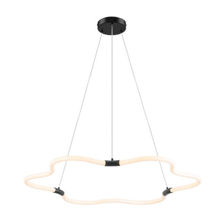 Nuvola 31.5" Contemporary Minimalist Metal/Acrylic Adjustable Dimmable Cloud Integrated LED Chandelier - JONATHAN Y
