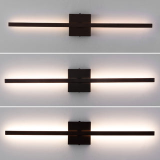 Vara 28" Modern Minimalist Indoor/Outdoor Metal 350-Degree Rotatable Dimmable Integrated LED Wall Sconce - JONATHAN Y