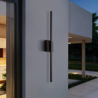 Vara 28" Modern Minimalist Indoor/Outdoor Metal 350-Degree Rotatable Dimmable Integrated LED Wall Sconce - JONATHAN Y