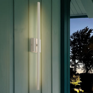 Vara 28" Modern Minimalist Indoor/Outdoor Metal 350-Degree Rotatable Dimmable Integrated LED Wall Sconce - JONATHAN Y