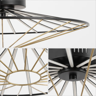 Anders 23.25" Contemporary Scandinavian Dimmable Stripe UFO Integrated LED Flush Mount - JONATHAN Y