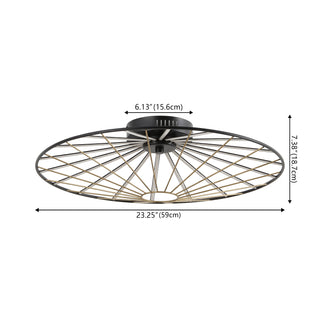 Anders 23.25" Contemporary Scandinavian Dimmable Stripe UFO Integrated LED Flush Mount - JONATHAN Y