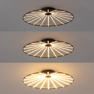 Anders 23.25" Contemporary Scandinavian Dimmable Stripe UFO Integrated LED Flush Mount - JONATHAN Y