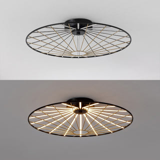 Anders 23.25" Contemporary Scandinavian Dimmable Stripe UFO Integrated LED Flush Mount - JONATHAN Y