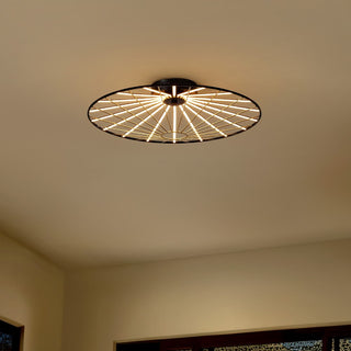 Anders 23.25" Contemporary Scandinavian Dimmable Stripe UFO Integrated LED Flush Mount - JONATHAN Y