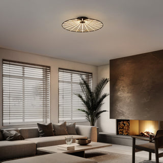 Anders 23.25" Contemporary Scandinavian Dimmable Stripe UFO Integrated LED Flush Mount - JONATHAN Y