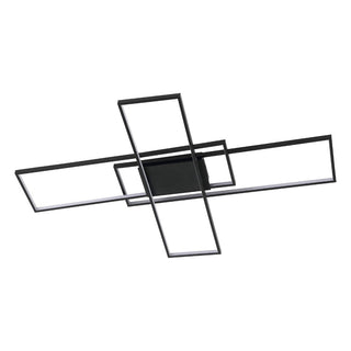 Palco 39" Contemporary Minimalist Metal Adjustable Dimmable Geometric Integrated LED Flush Mount - JONATHAN Y