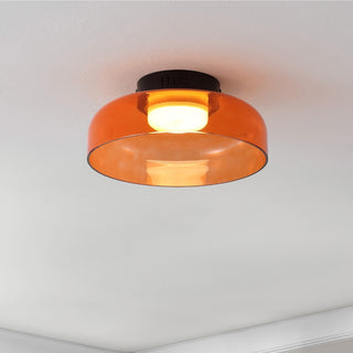 Kalmar 12" Modern Minimalist Iron/Glass Dimmable Integrated LED Flush Mount