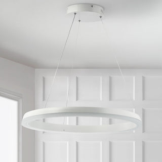 Baxter Modern Contemporary Aluminum Integrated LED Hoop Pendant - JONATHAN Y
