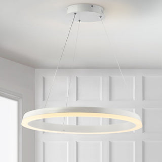 Baxter Modern Contemporary Aluminum Integrated LED Hoop Pendant - JONATHAN Y