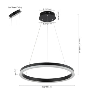 Baxter Modern Contemporary Aluminum Integrated LED Hoop Pendant