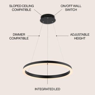 Baxter Modern Contemporary Aluminum Integrated LED Hoop Pendant