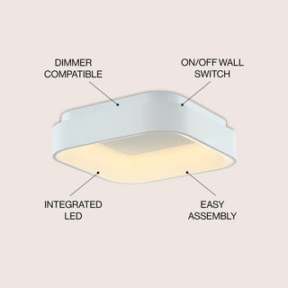 Rafael 17.7" Integrated LED Metal Flush Mount Ceiling Light - JONATHAN Y