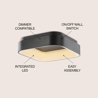 Rafael 17.7" Integrated LED Metal Flush Mount Ceiling Light - JONATHAN Y