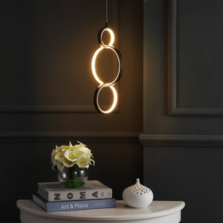 Loop 7.75" Adjustable Integrated LED Metal Ring Pendant - JONATHAN Y