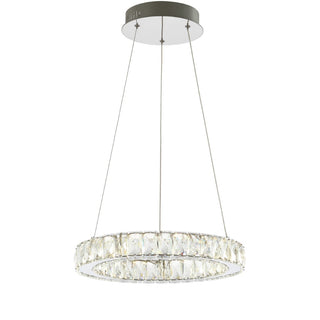 Reese 15.7" Adjustable Integrated LED Metal/Crystal Pendant Pendant - JONATHAN Y