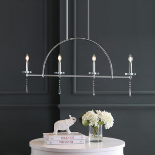 Doris 41" Linear Metal/Crystal LED Pendant - JONATHAN Y