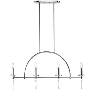 Doris 41" Linear Metal/Crystal LED Pendant - JONATHAN Y
