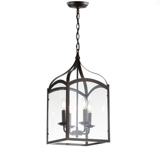 Ruth 11" Traditional Classic Lantern Metal/Glass LED Pendant - JONATHAN Y