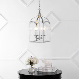 Ruth 11" Traditional Classic Lantern Metal/Glass LED Pendant - JONATHAN Y
