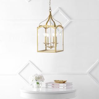 Ruth 11" Traditional Classic Lantern Metal/Glass LED Pendant - JONATHAN Y
