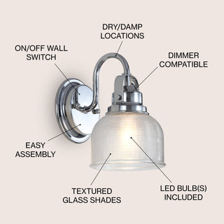 Virginia Metal/Glass LED Vanity Light